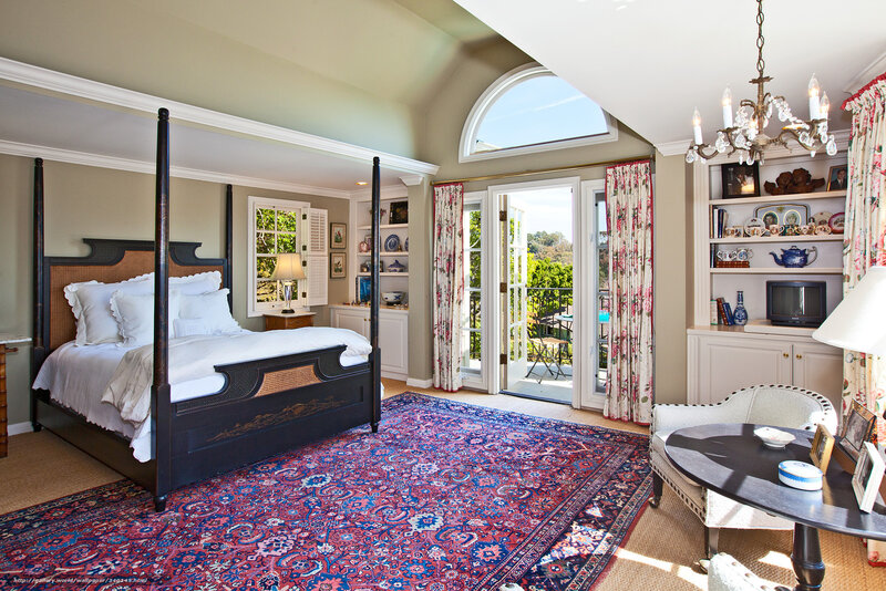 elegant bedroom with four-poster bed