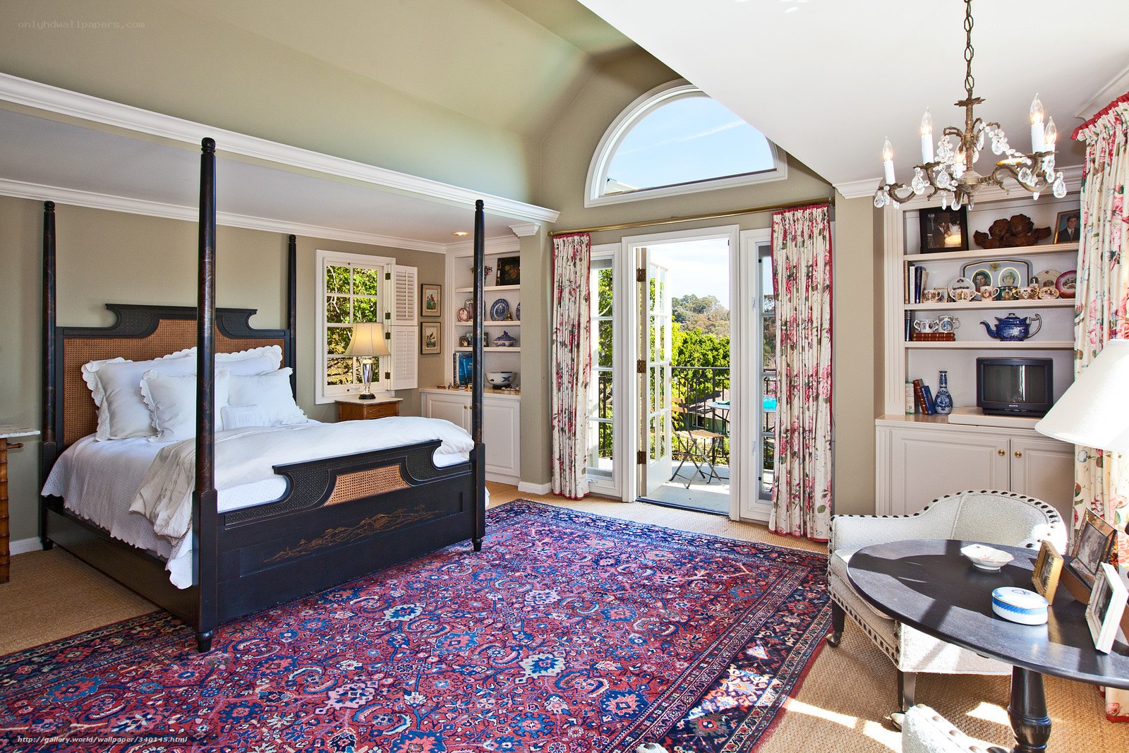 elegant bedroom with four-poster bed