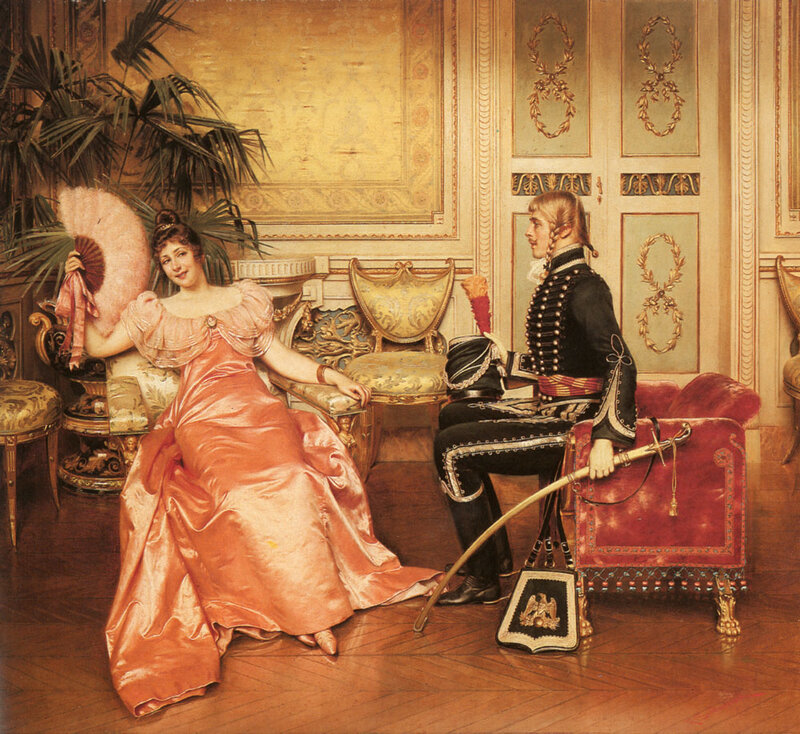 Elegant couple in a salon