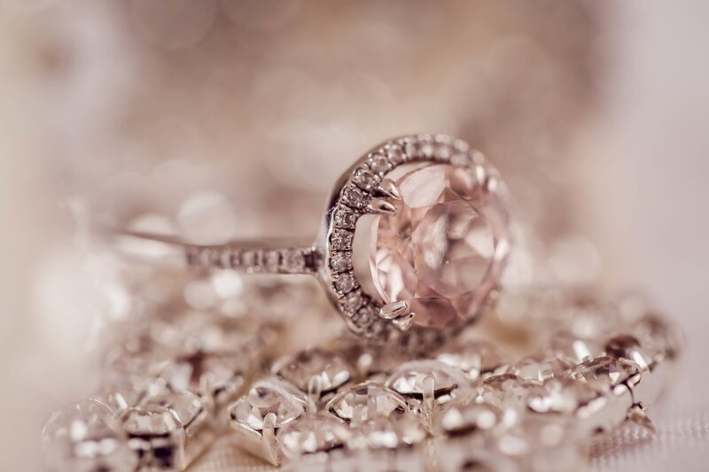 Elegant diamond ring close-up