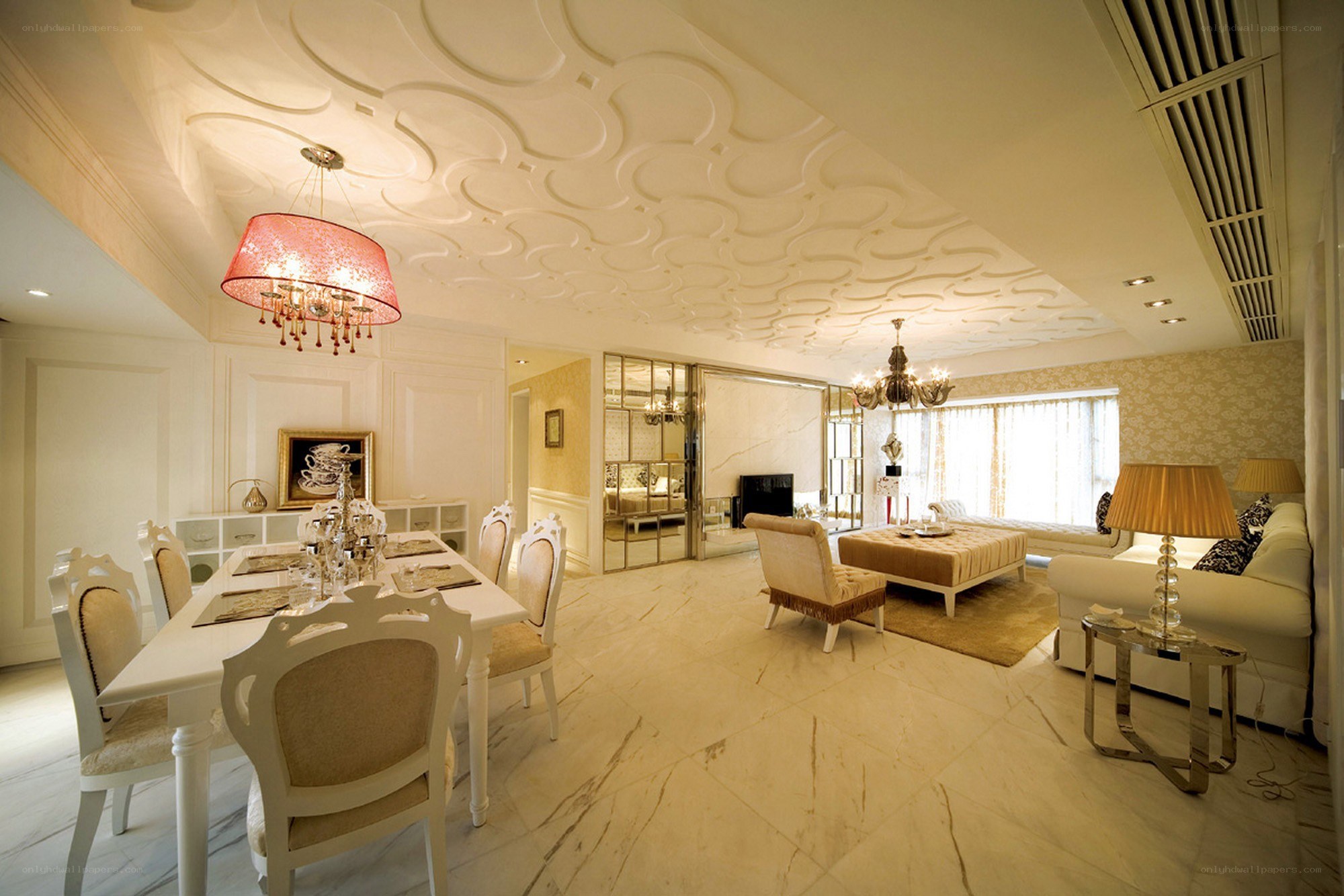 elegant dining and living room