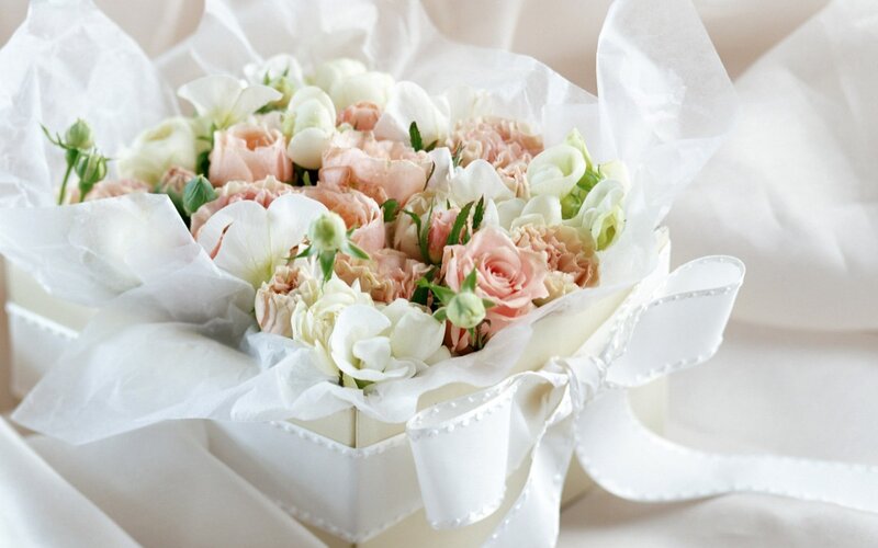 elegant flower bouquet in box