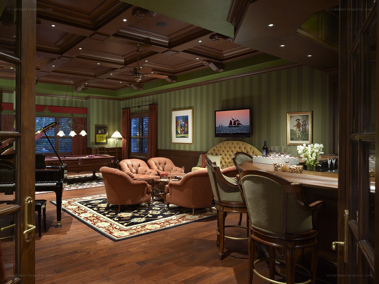 elegant game room interior