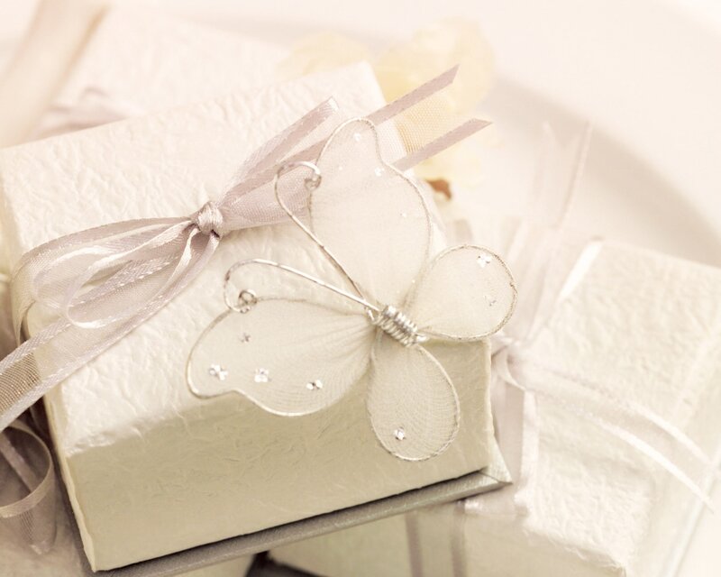 Elegant gift boxes with butterflies