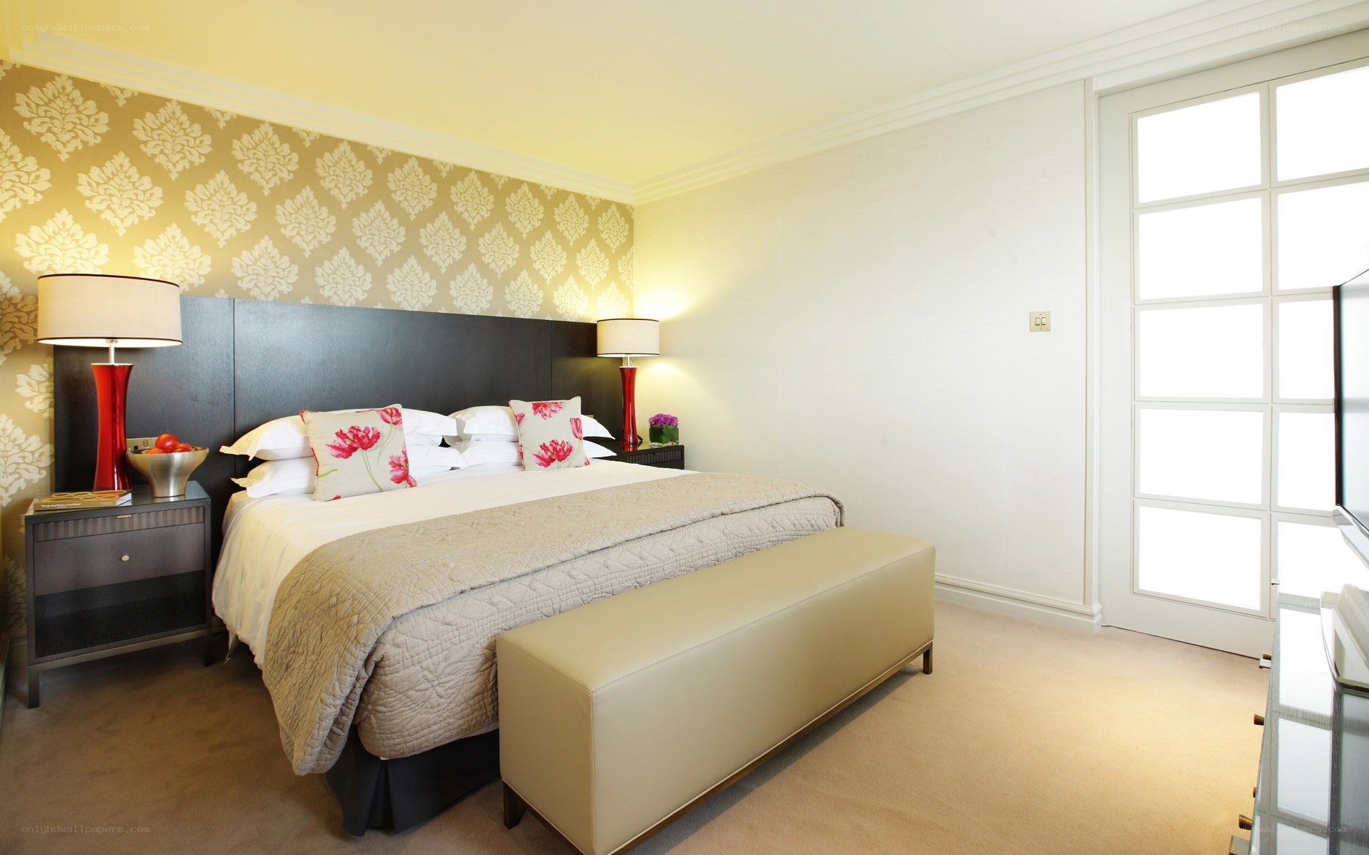Elegant hotel bedroom interior