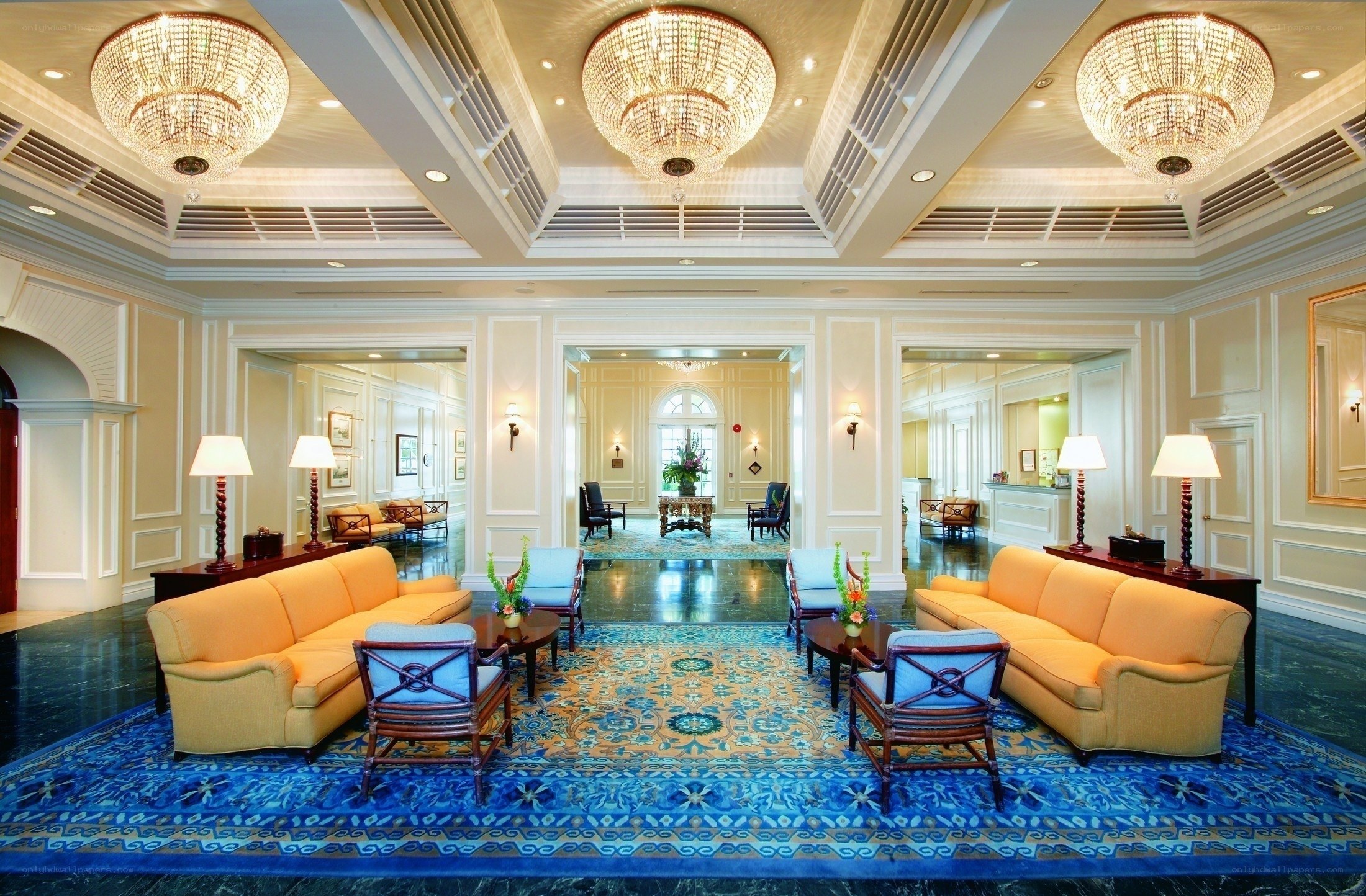 elegant hotel lobby interior