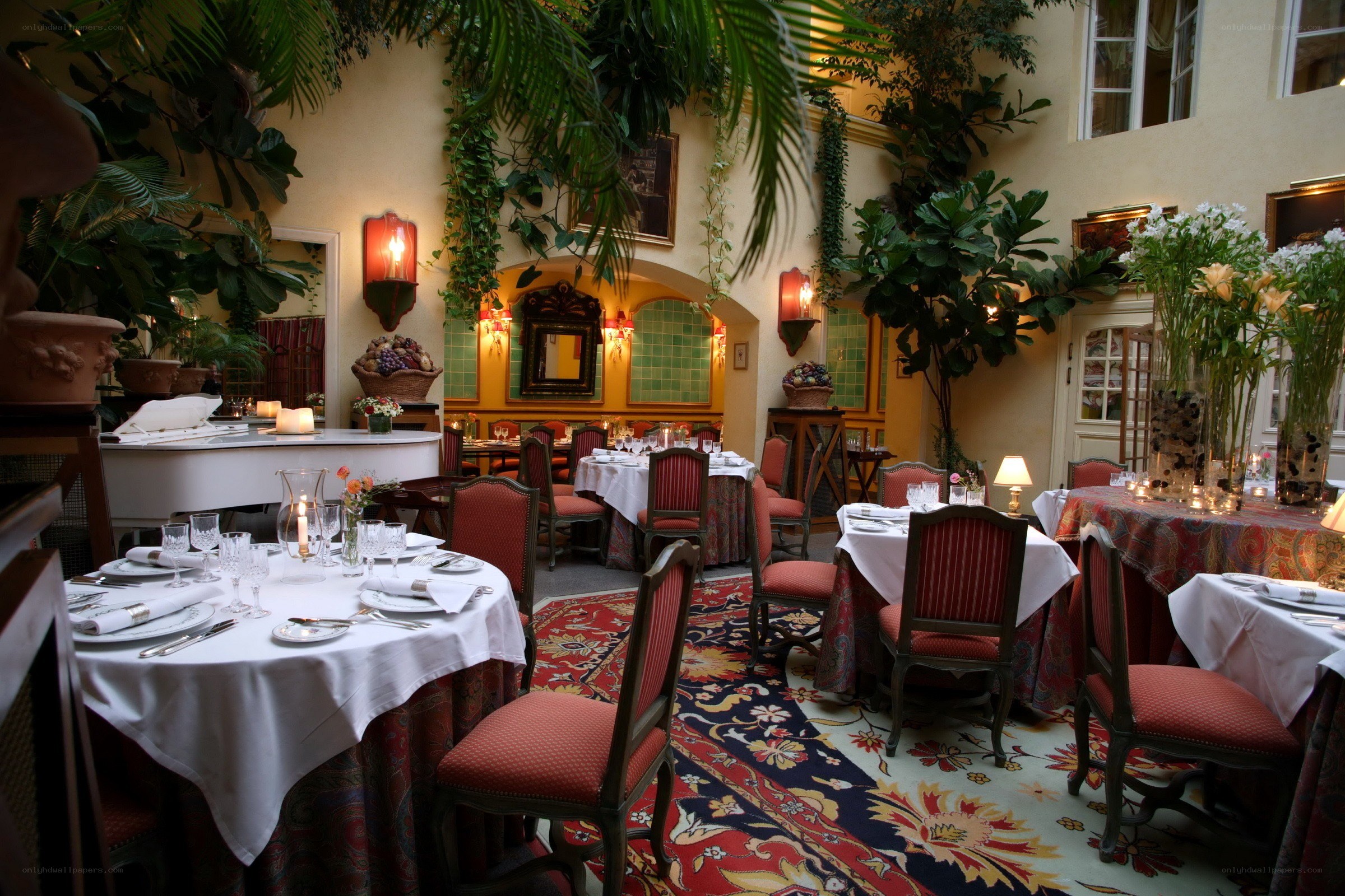 elegant indoor restaurant courtyard