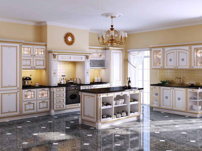 elegant kitchen with island