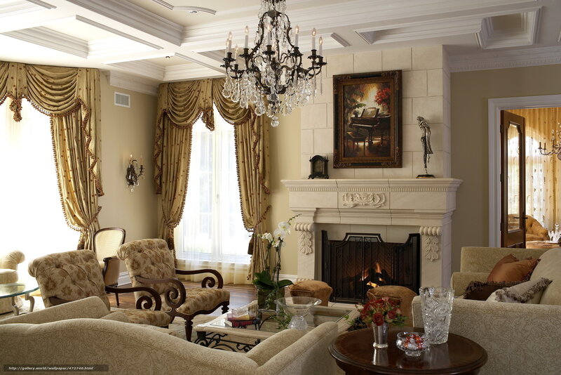 elegant living room with fireplace