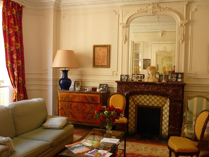 elegant living room with fireplace