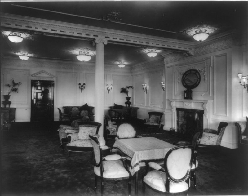 Elegant lounge on a historic ship