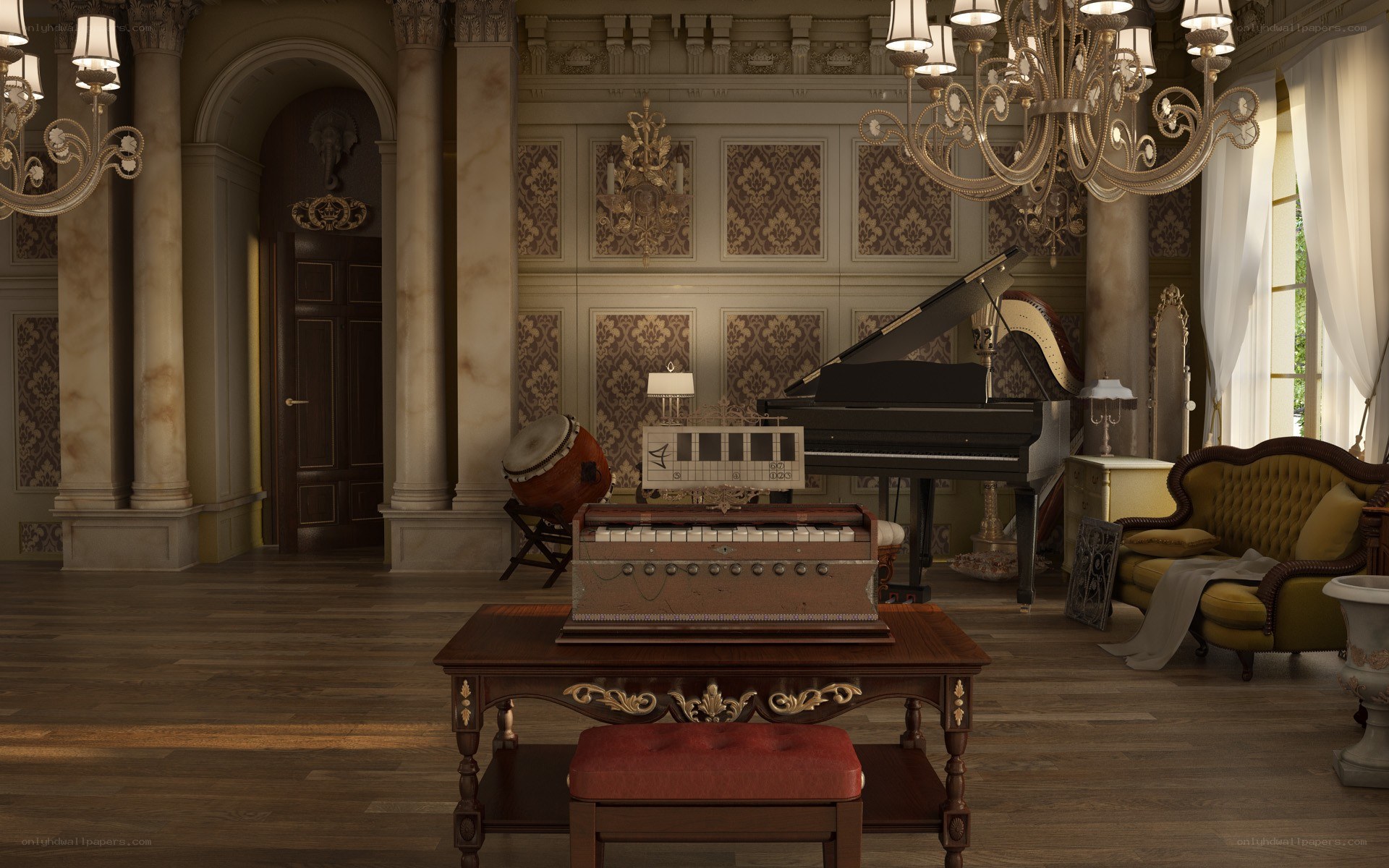 elegant music room interior