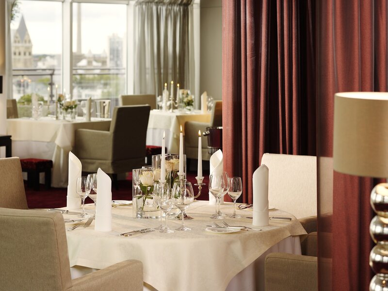 elegant restaurant dining setup