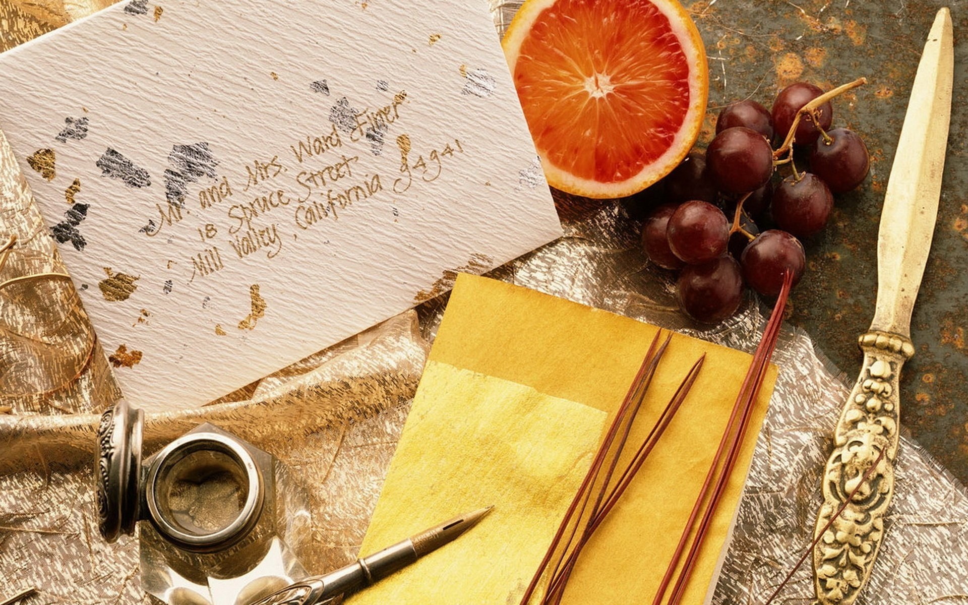 Elegant stationery with fruit