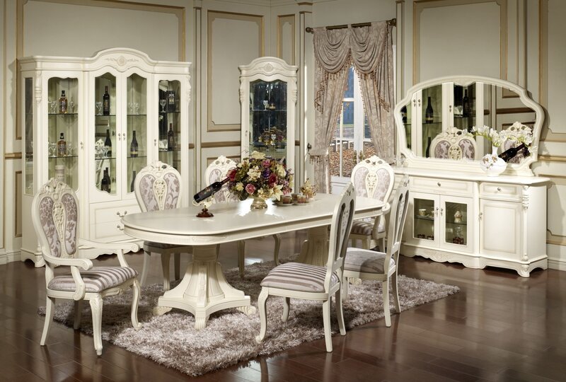 elegant white dining room set