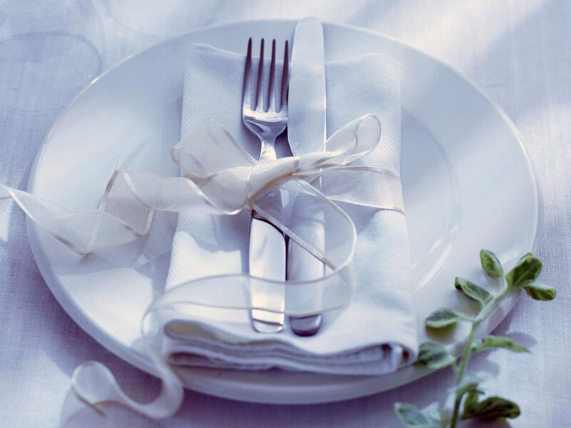 Elegant white table setting