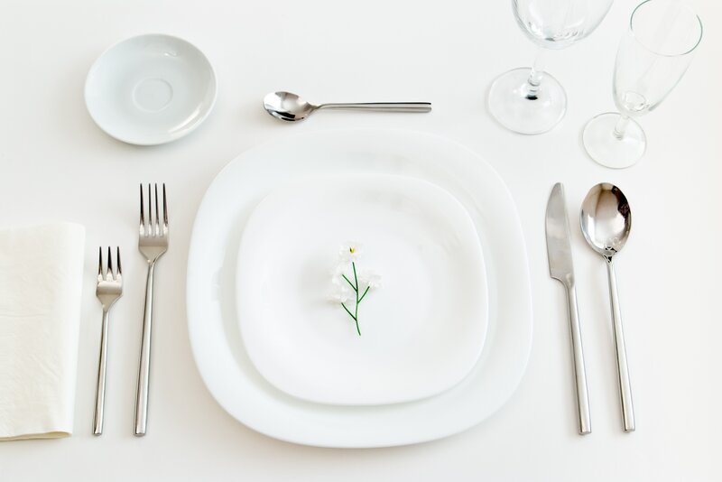 Elegant white table setting