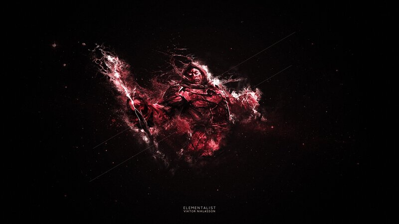 Elementalist in Red Energy