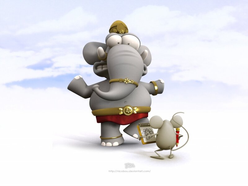 elephant and mouse characters
