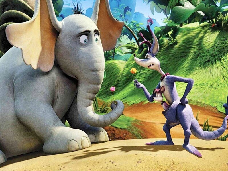 Elephant and Purple Creature