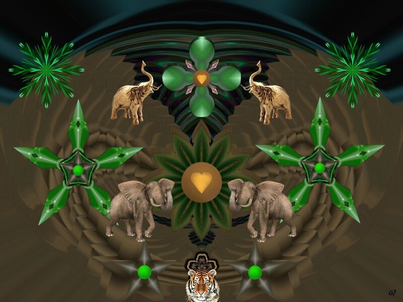 Elephant and Tiger Mandala