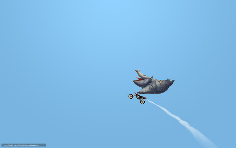 Elephant balloon with motorcycle