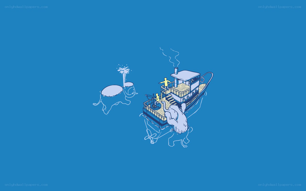 elephant boat illustration