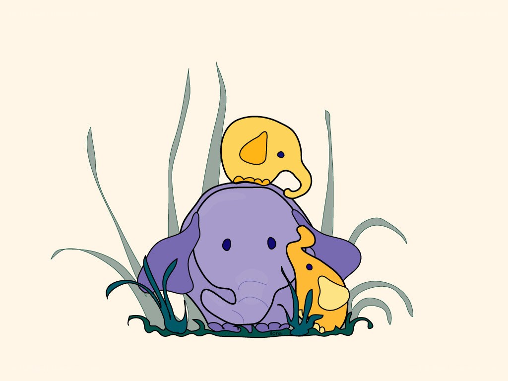 elephant family in grass