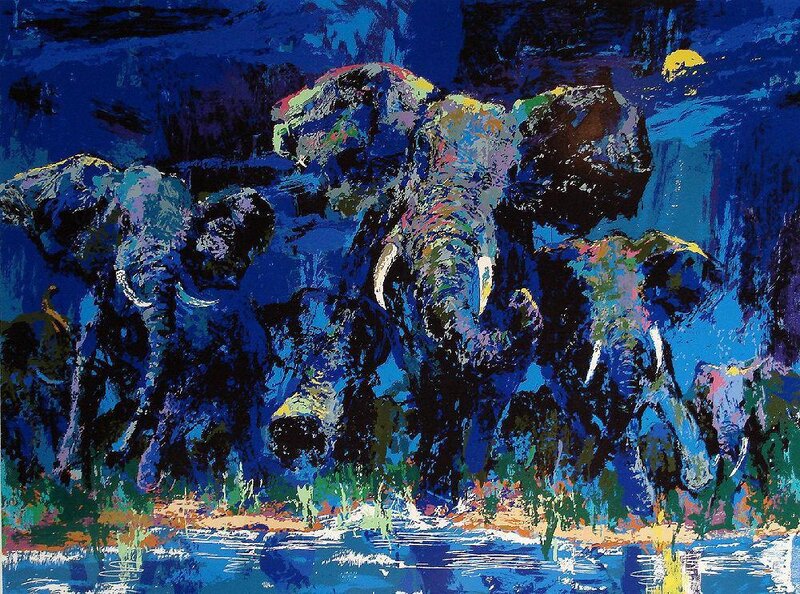 Elephant Herd at Night