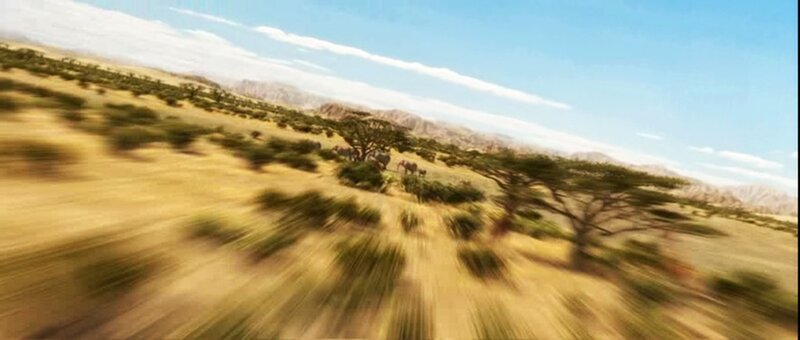 Elephant Herd in Savanna — Blue, Serene