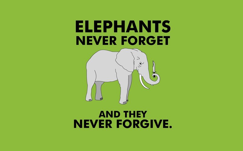 Elephant Holding a Knife