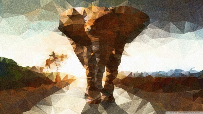Elephant in Landscape — Brown