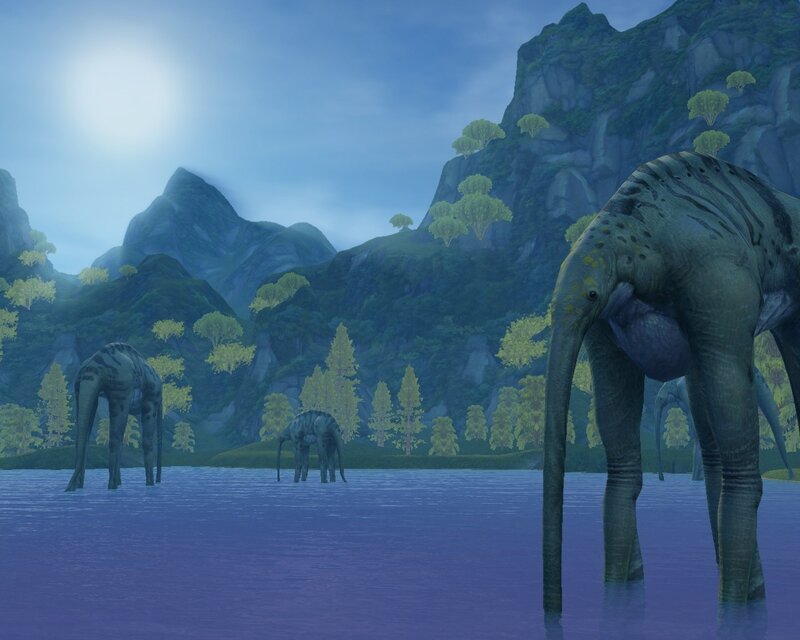 Elephant-like Creatures in Water