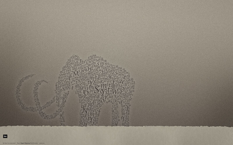 elephant made of text