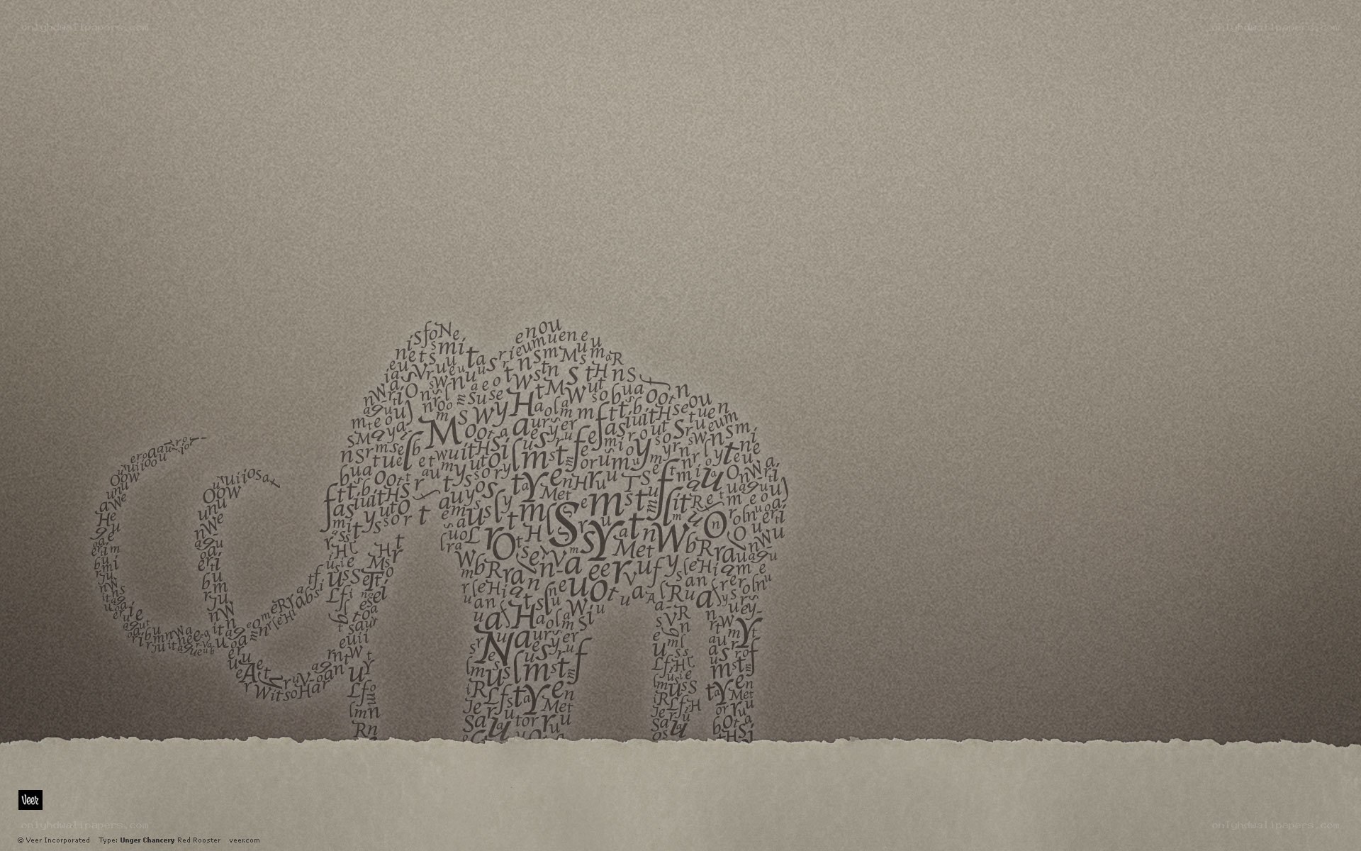 elephant made of text