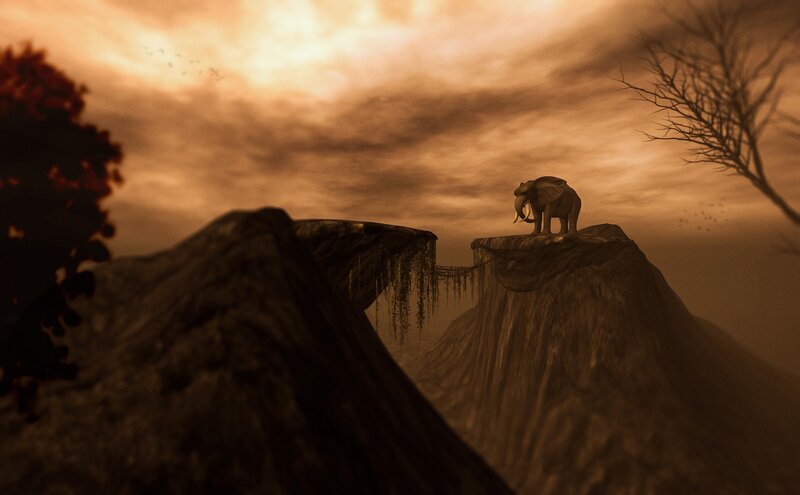 Elephant on a Cliff — Brown