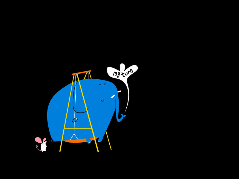 elephant on a swing