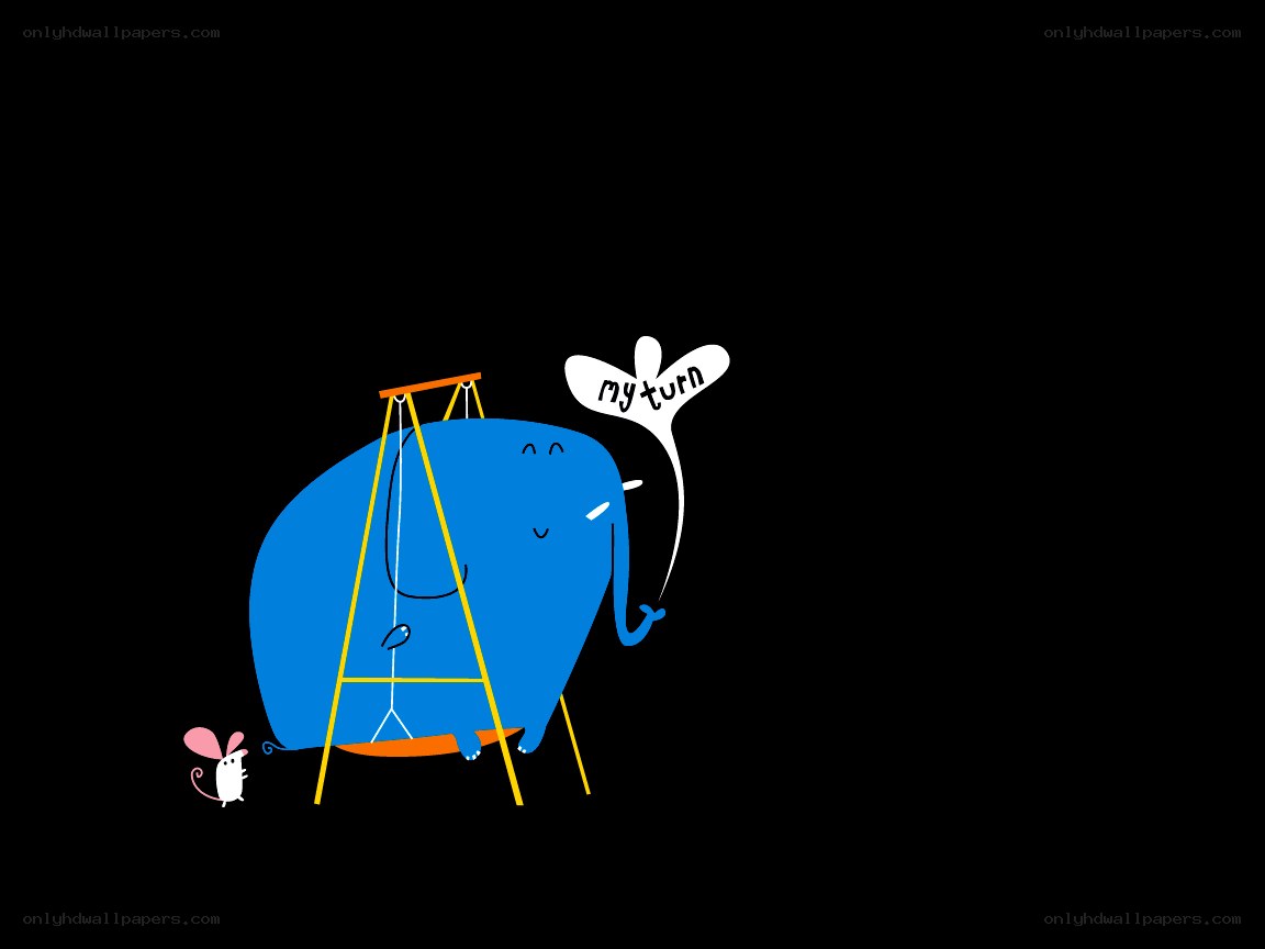 elephant on a swing