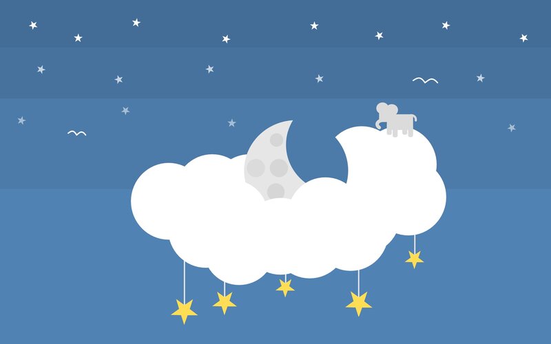 Elephant on Cloud — Blue