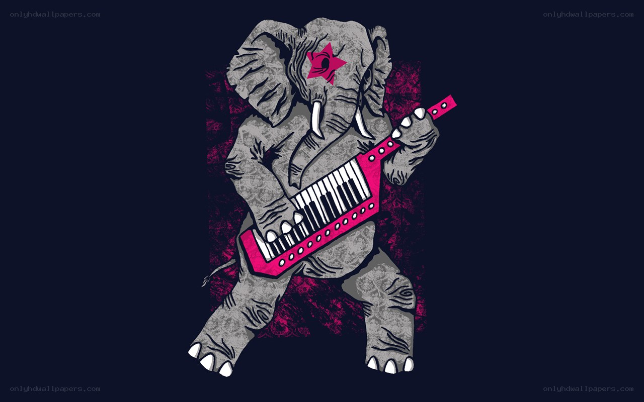 elephant playing keyboard