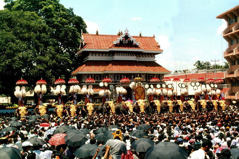 Elephant procession at temple