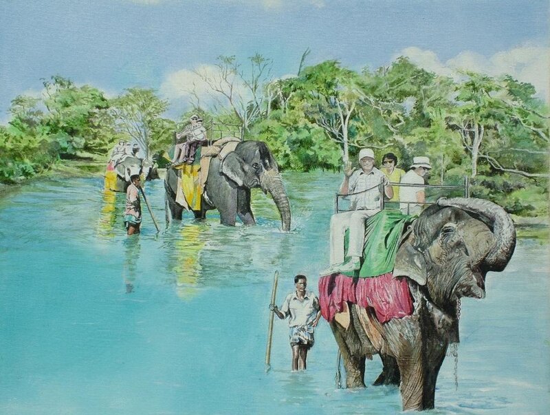 Elephant Rides in River