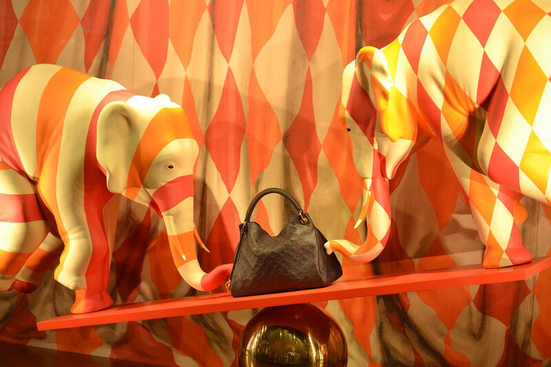 Elephant Sculptures with Handbag