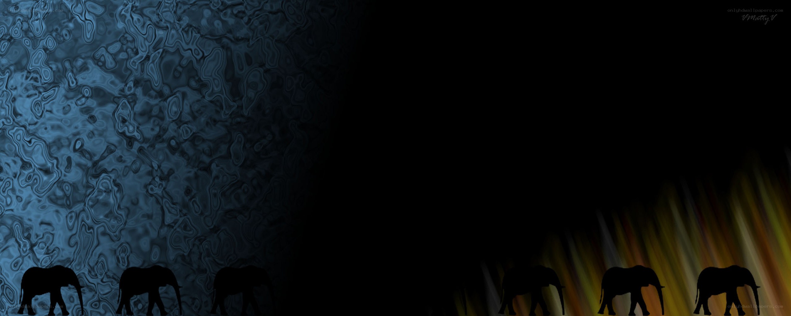 elephant silhouettes on abstract background