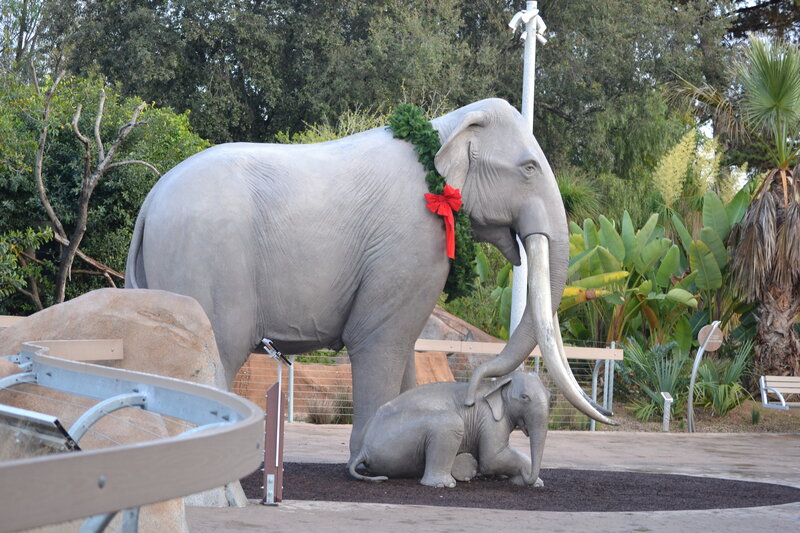 Elephant Statue with Calf