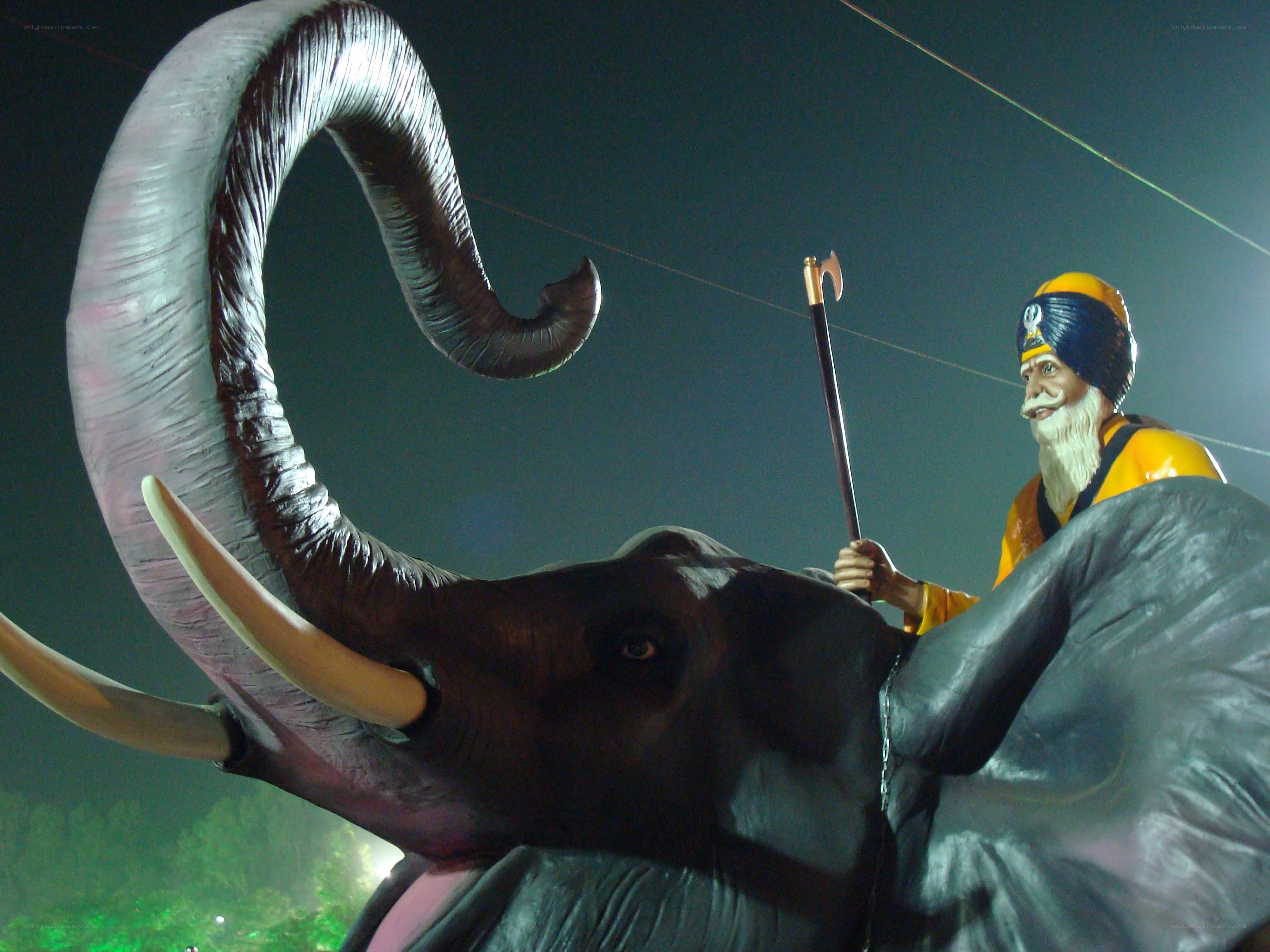 Elephant statue with rider