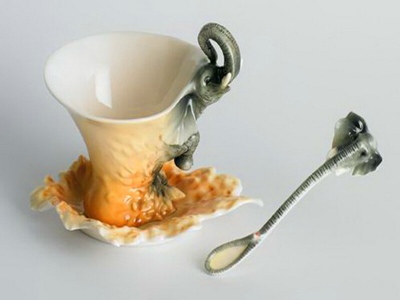 Elephant-themed Cup and Spoon