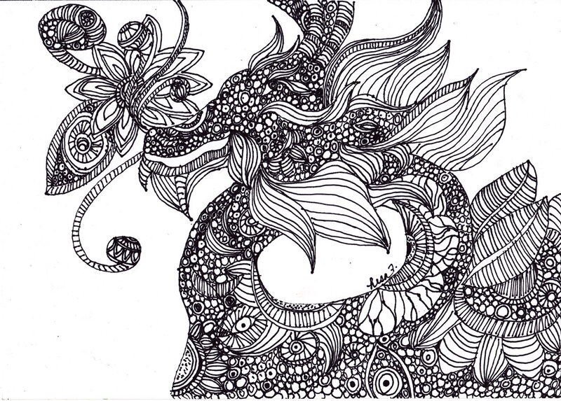 Elephant with Floral Patterns