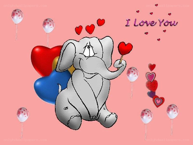 elephant with heart balloon