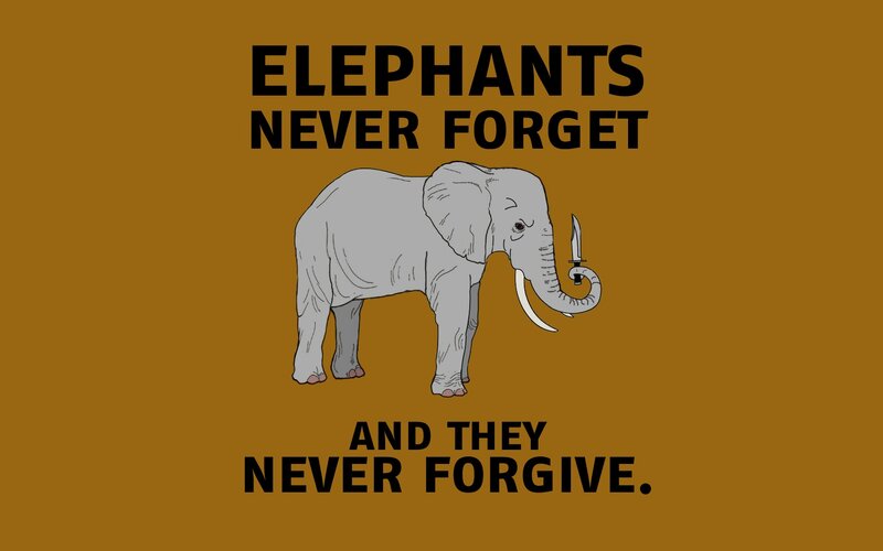 Elephant with knife